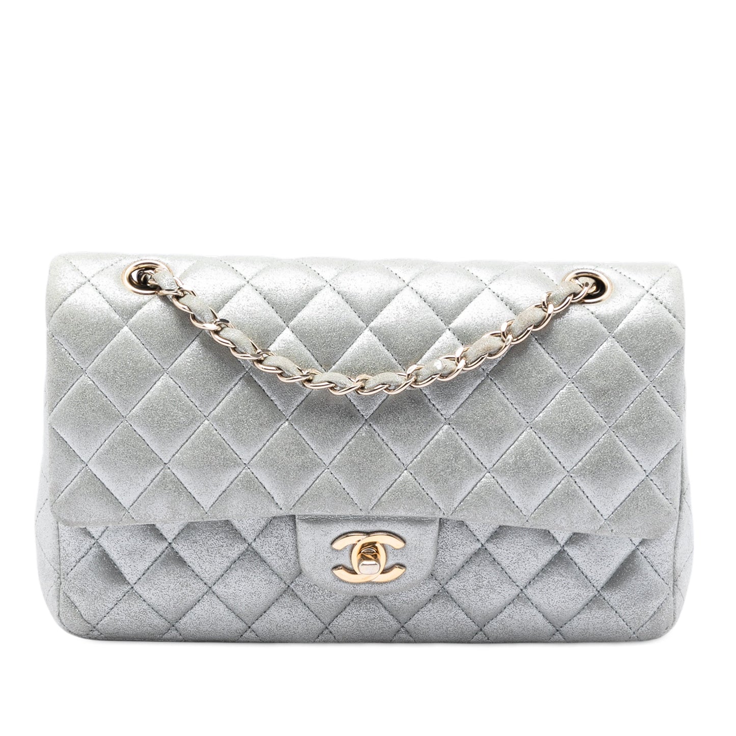 Chanel Medium Classic Metallic Lambskin Double Flap