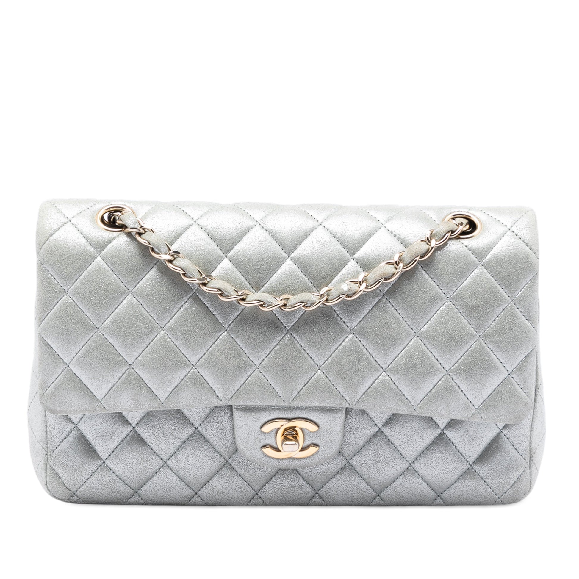 Chanel Medium Classic Metallic Lambskin Double Flap