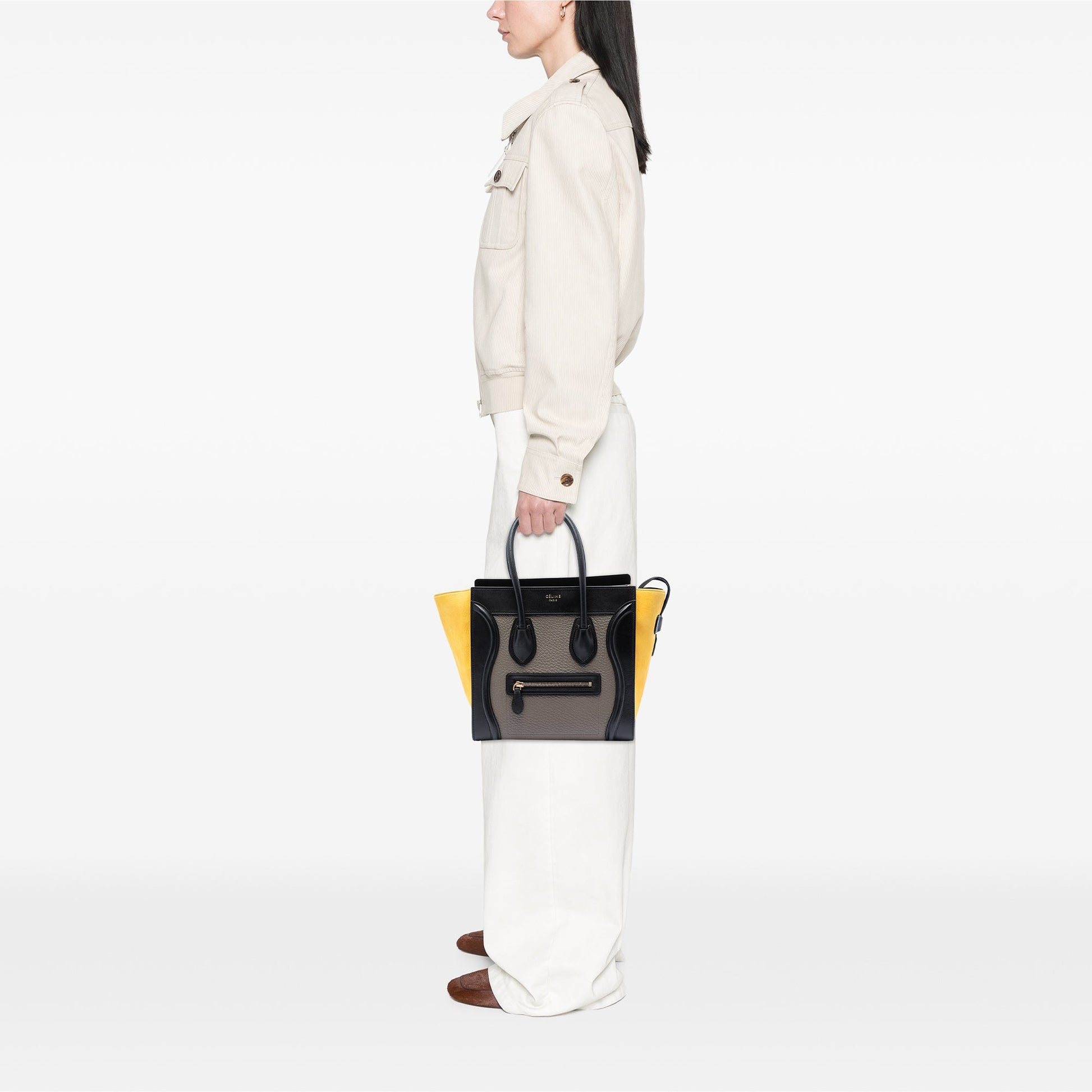 Celine Micro Tricolor Leather Luggage Tote