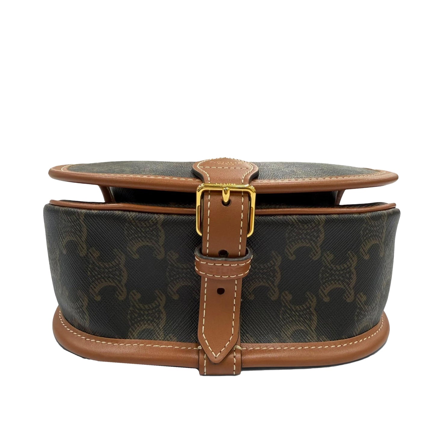 Celine Medium Triomphe Coated Canvas Folco Crossbody