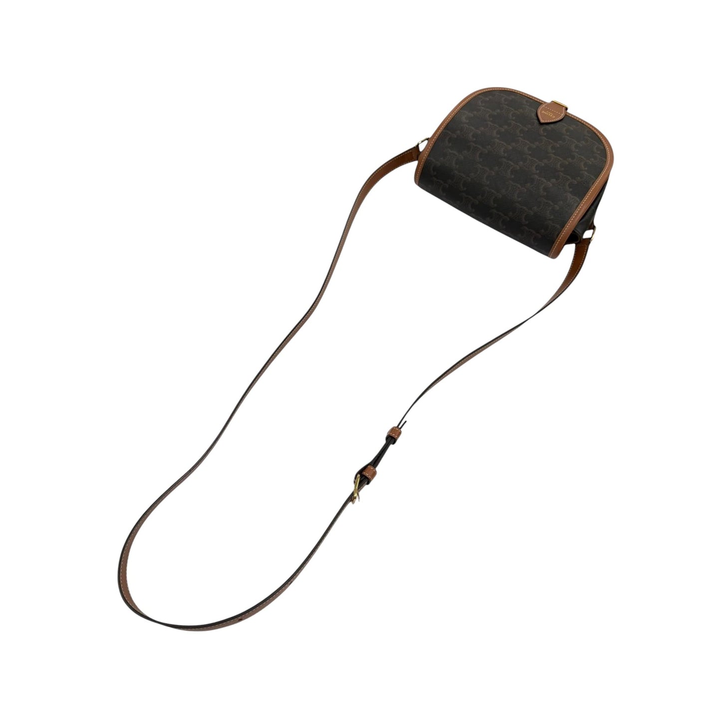 Celine Medium Triomphe Coated Canvas Folco Crossbody