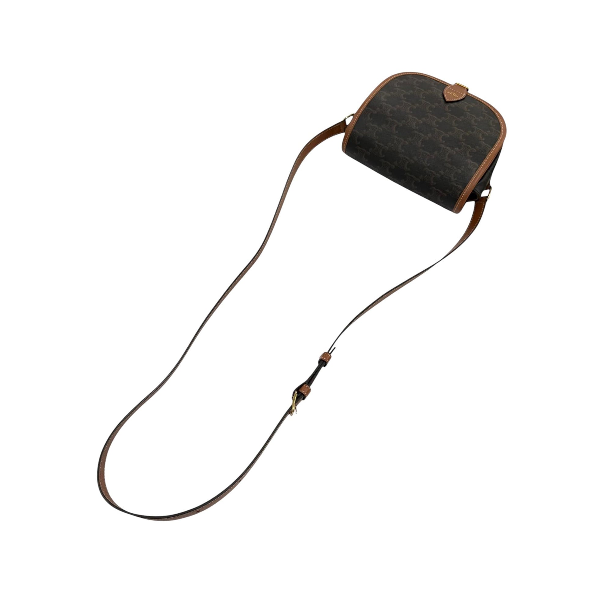 Celine Medium Triomphe Coated Canvas Folco Crossbody