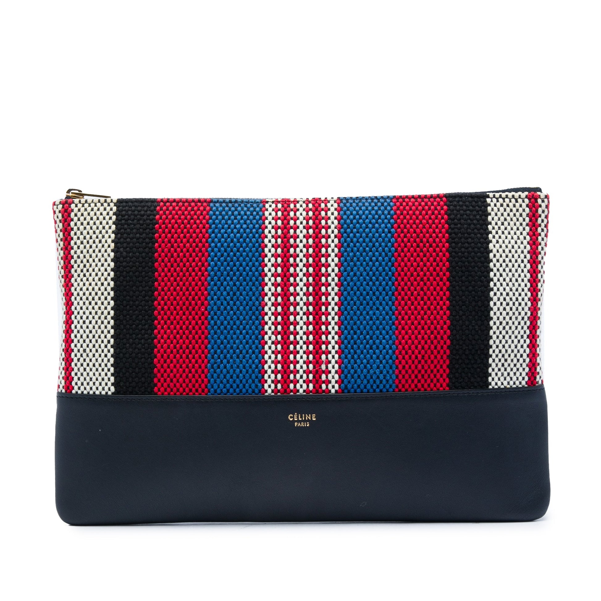 Celine Canvas Striped Solo Pouch