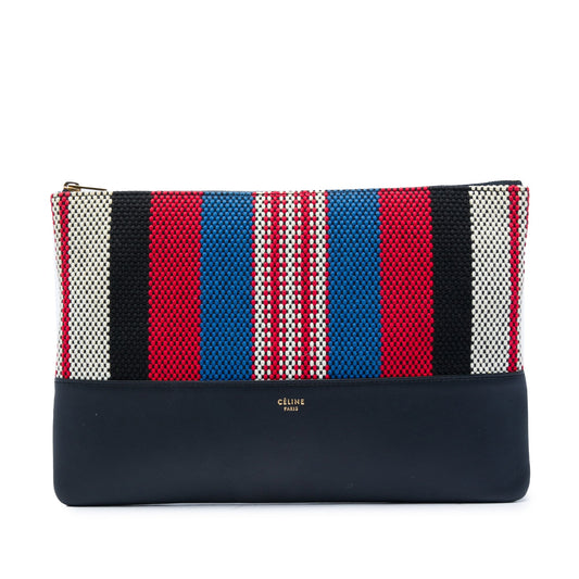 Celine Canvas Striped Solo Pouch