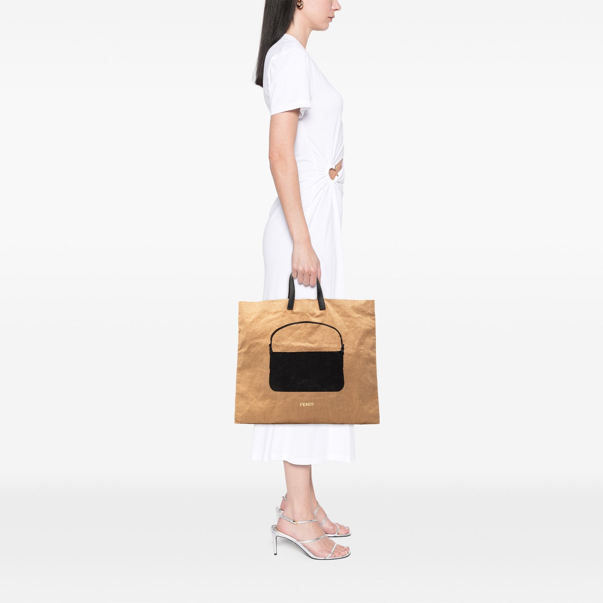 Fendi Hemp Silhouette Baguette Tote