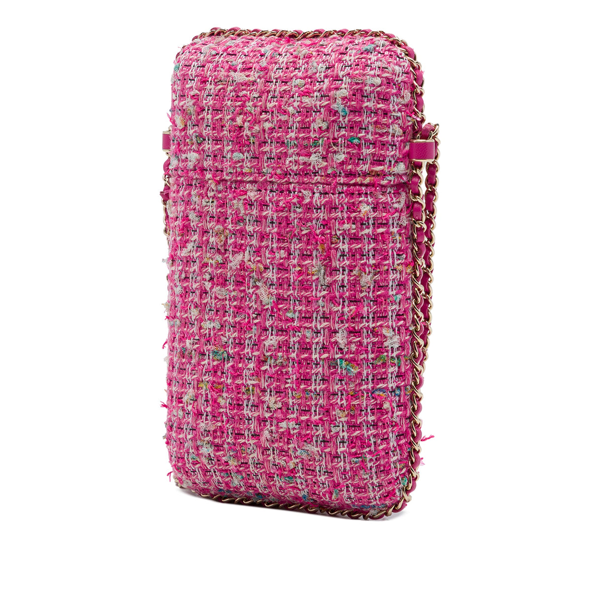 Chanel Tweed Chain Around Phone Holder