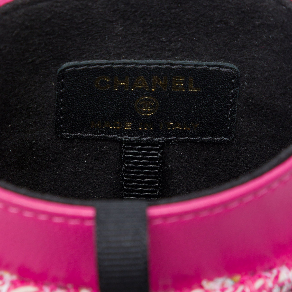 Chanel Tweed Chain Around Phone Holder