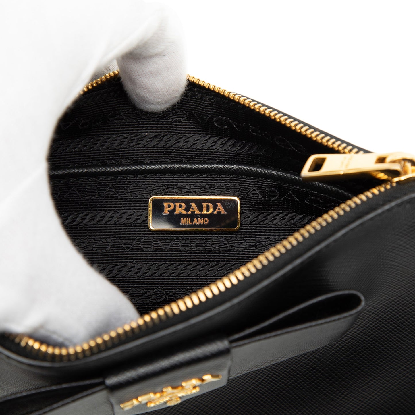 Prada Saffiano Bow Clutch