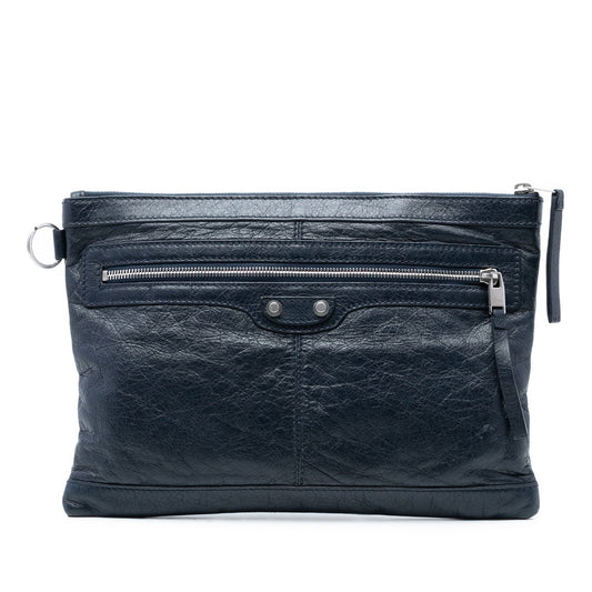 Balenciaga Lambskin Motocross Classic Clip M Clutch