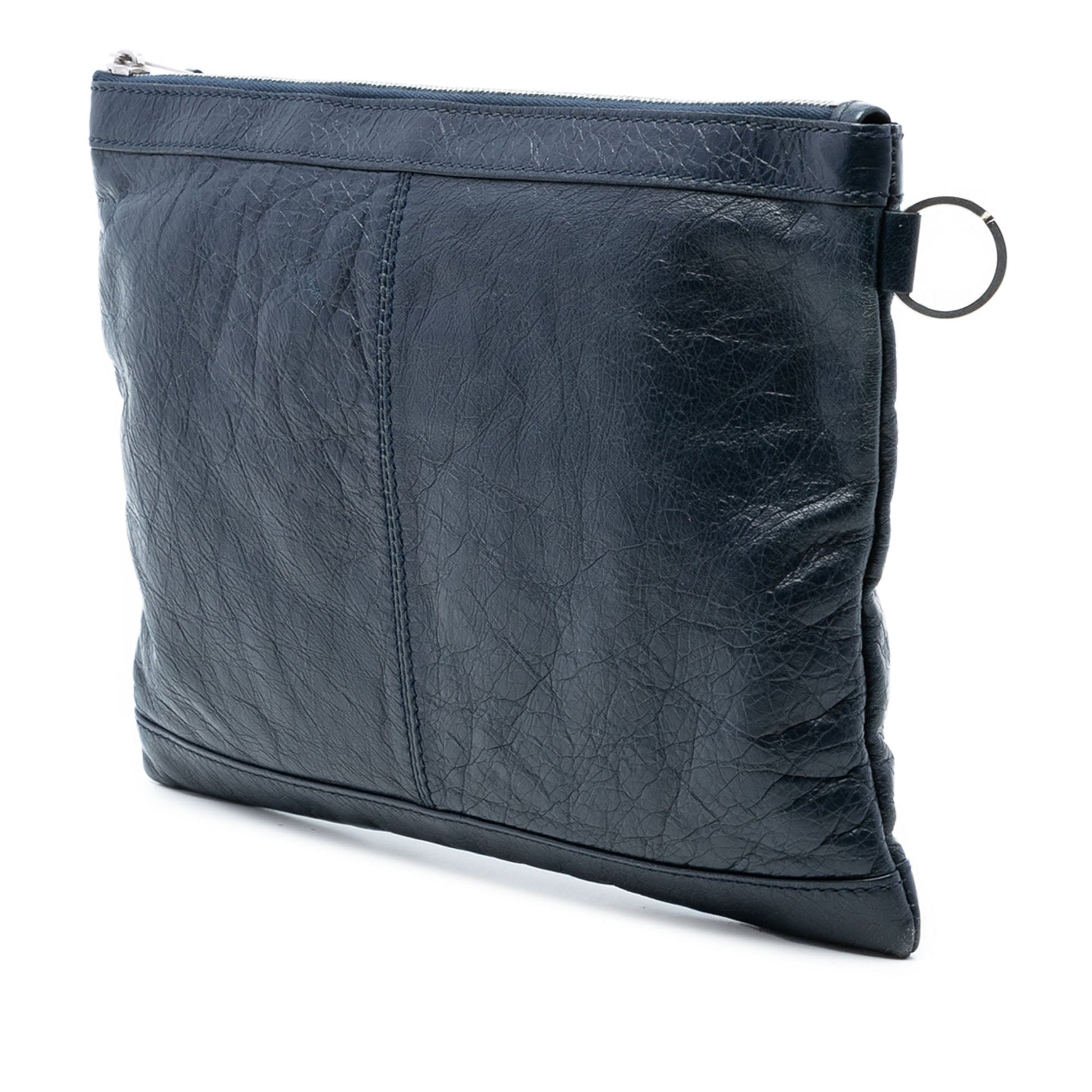 Balenciaga Lambskin Motocross Classic Clip M Clutch