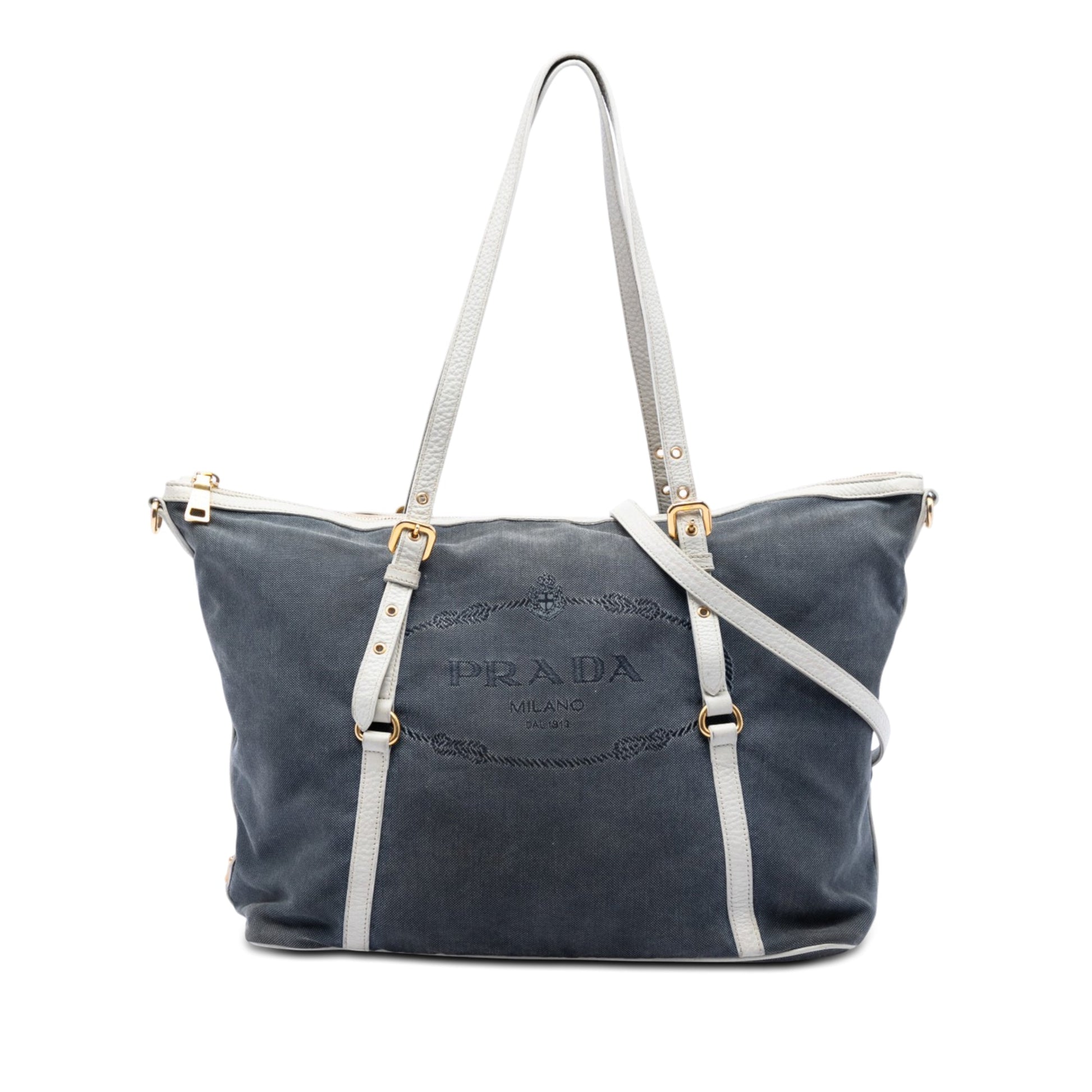 Prada Canvas Canapa Logo Satchel
