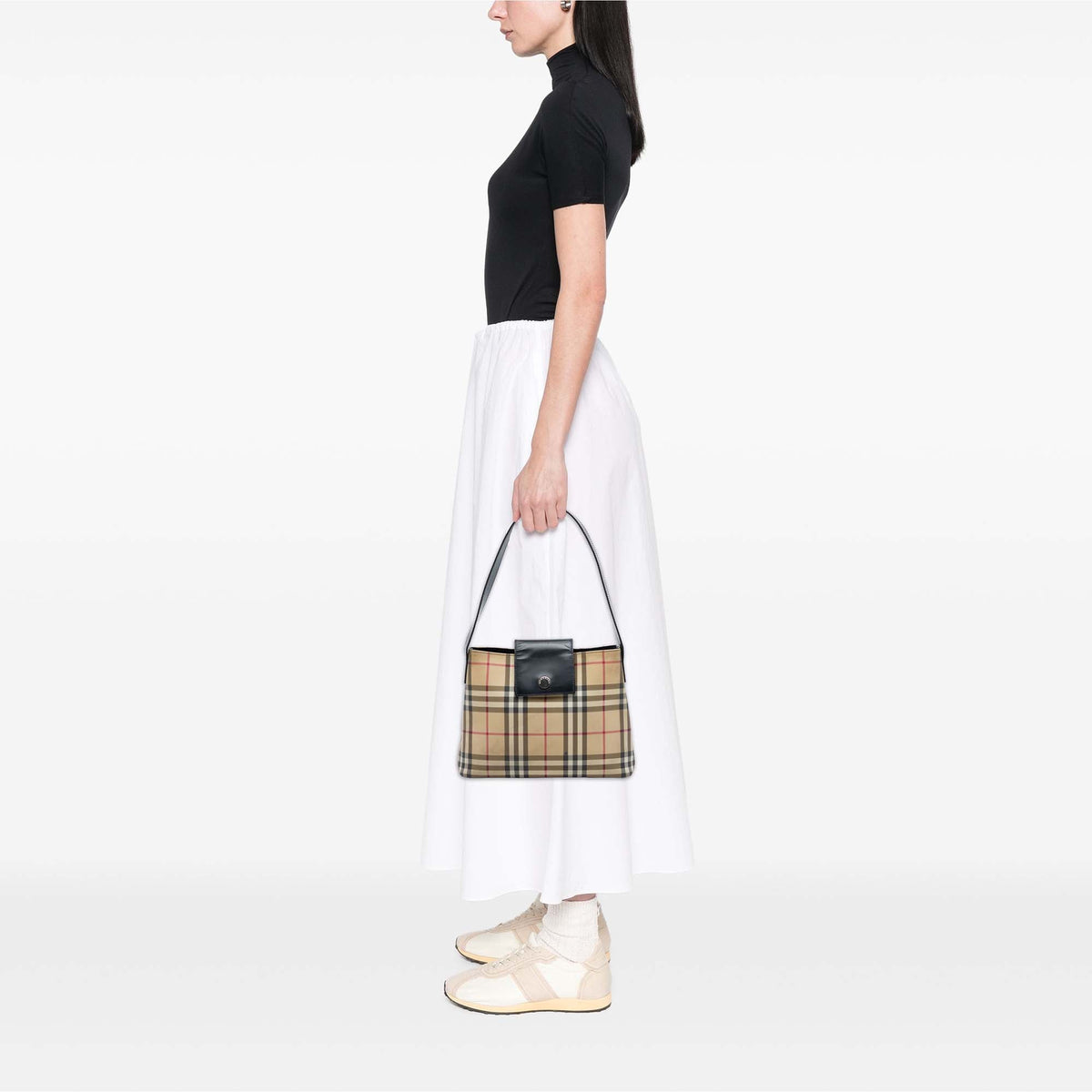 Burberry House Check Coated Canvas Shoulder Bag