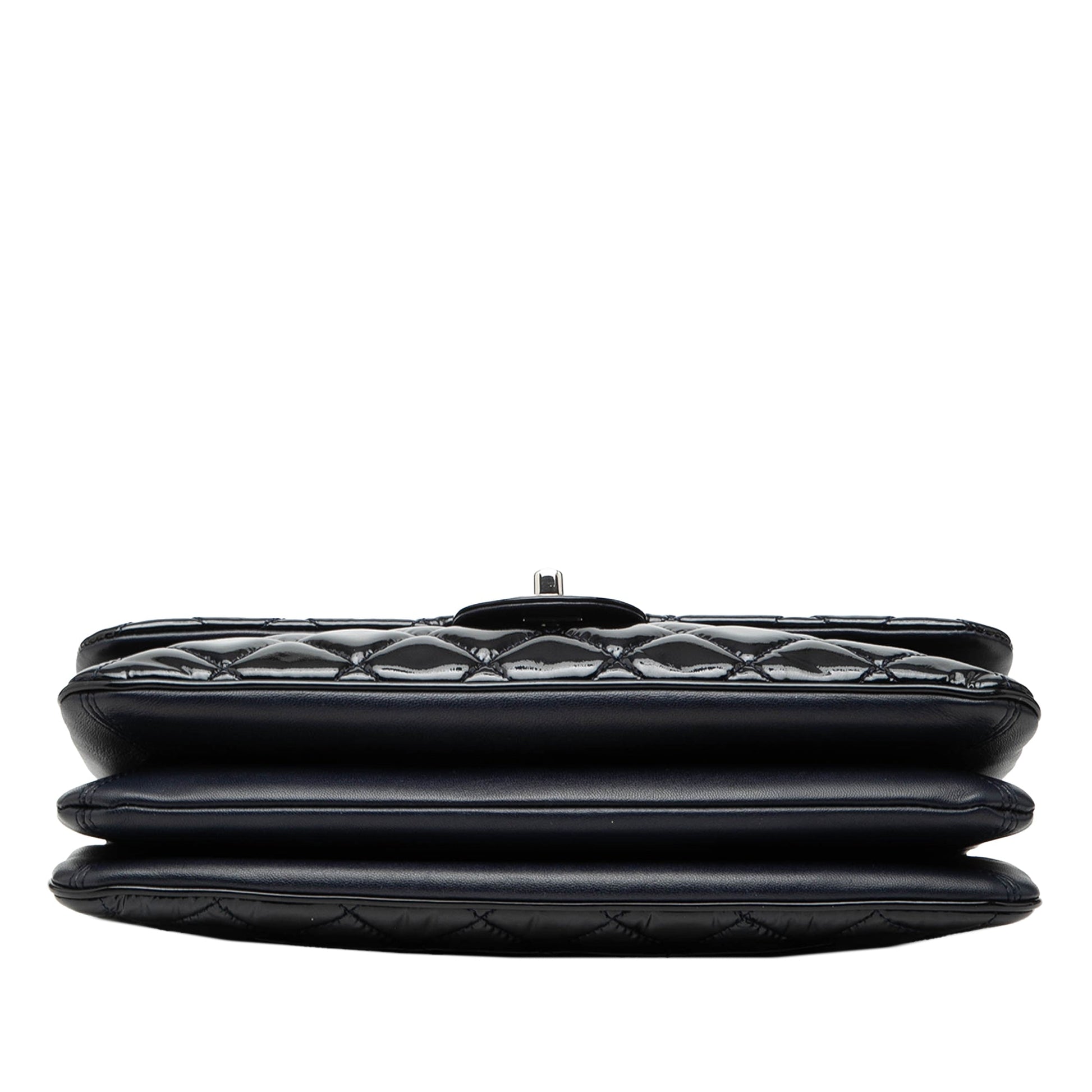 Chanel Jumbo Quilted Patent 3 Compartment Flap