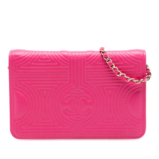 Chanel Quilted Lambskin Korean Garden Wallet on Chain