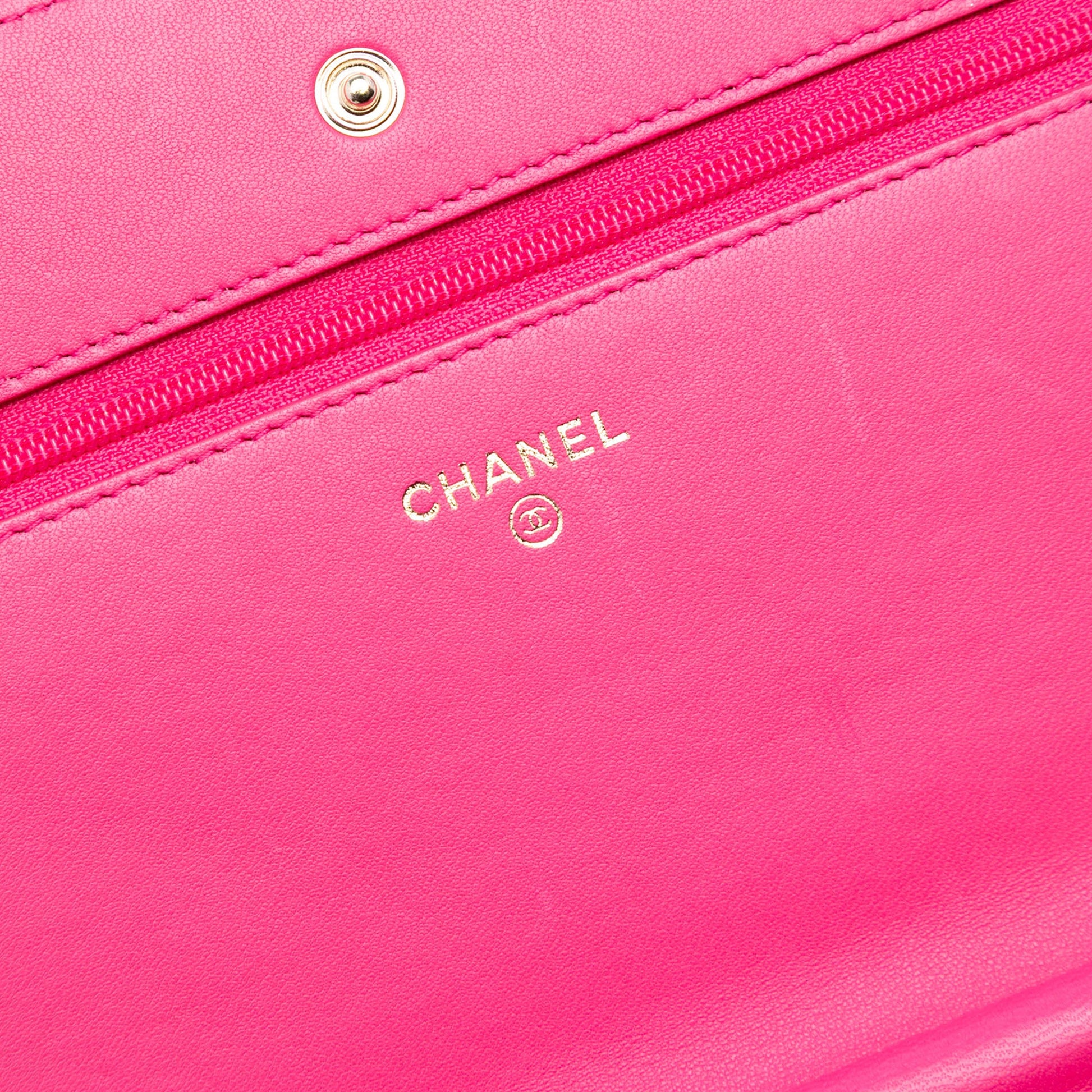 Chanel Quilted Lambskin Korean Garden Wallet on Chain
