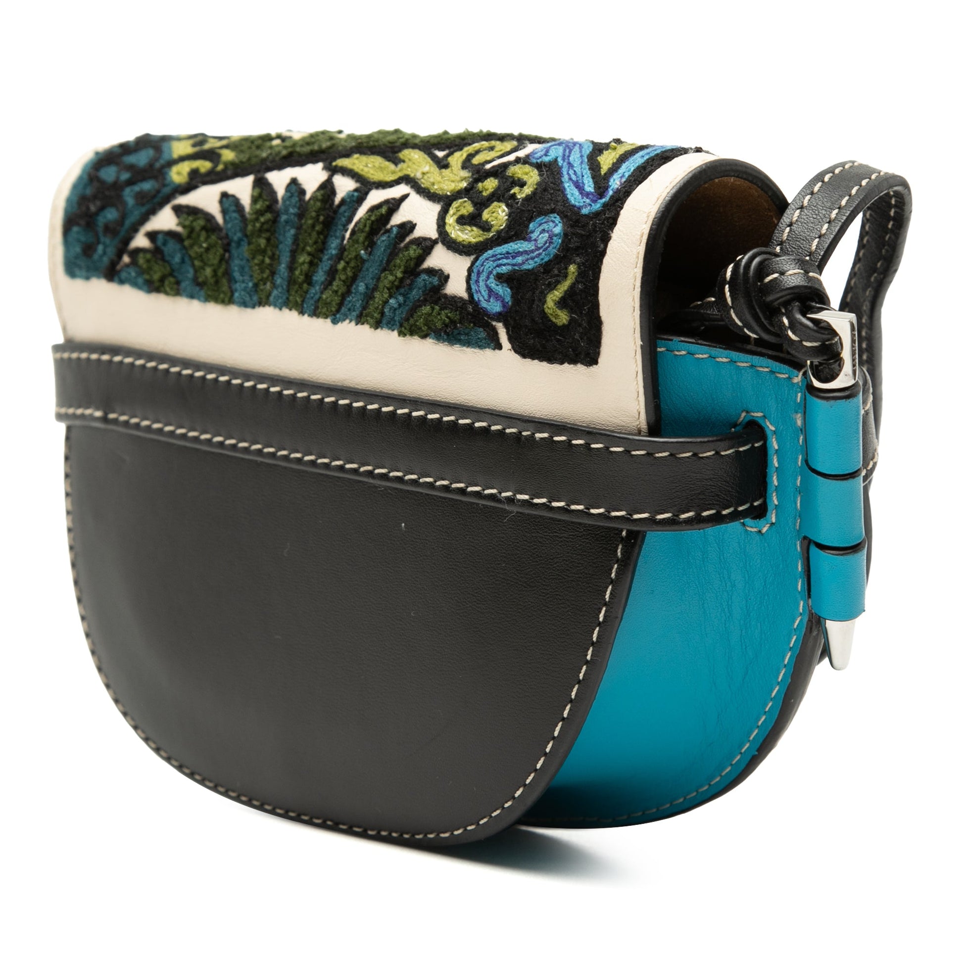 LOEWE William De Morgan Mini Embroidered Leather Floral Gate Crossbody