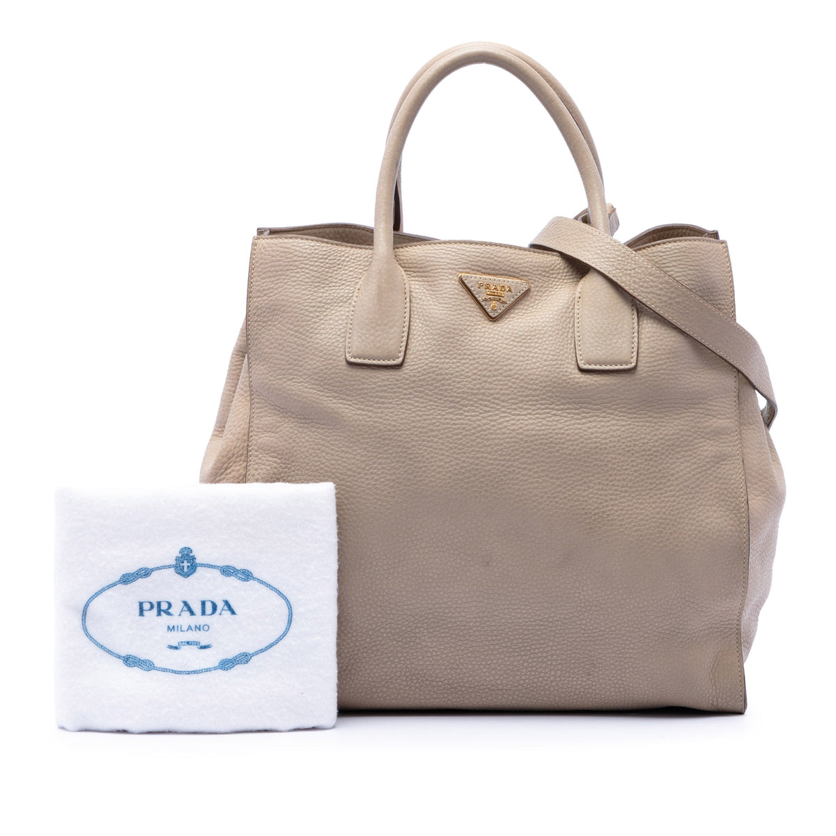 Prada Vitello Daino Open Convertible Tote