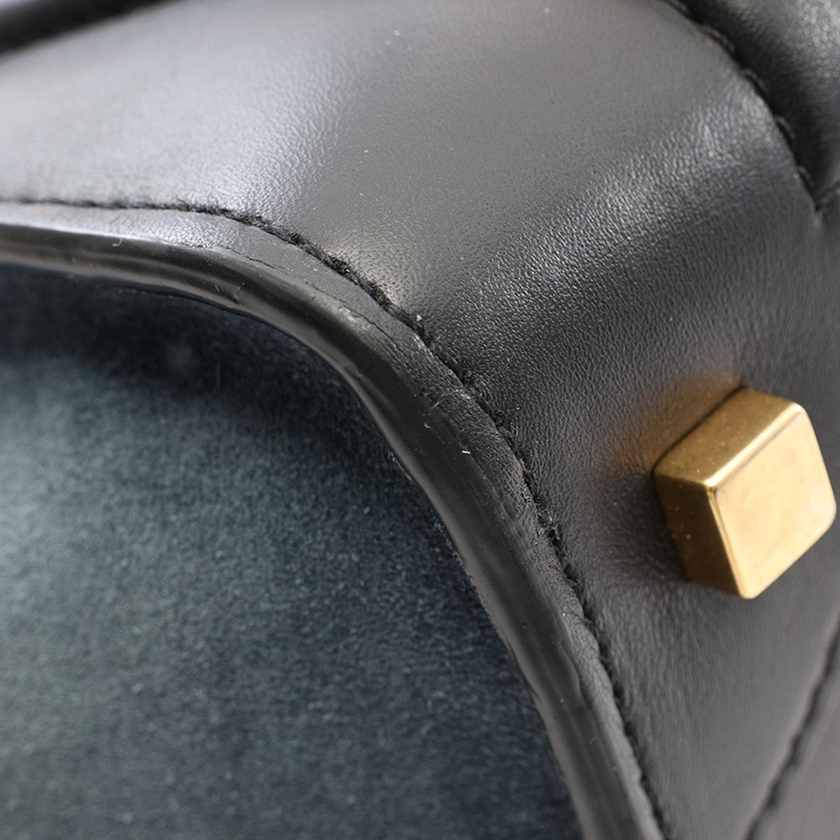 Celine Mini Tricolor Calfskin Luggage Tote — Brown