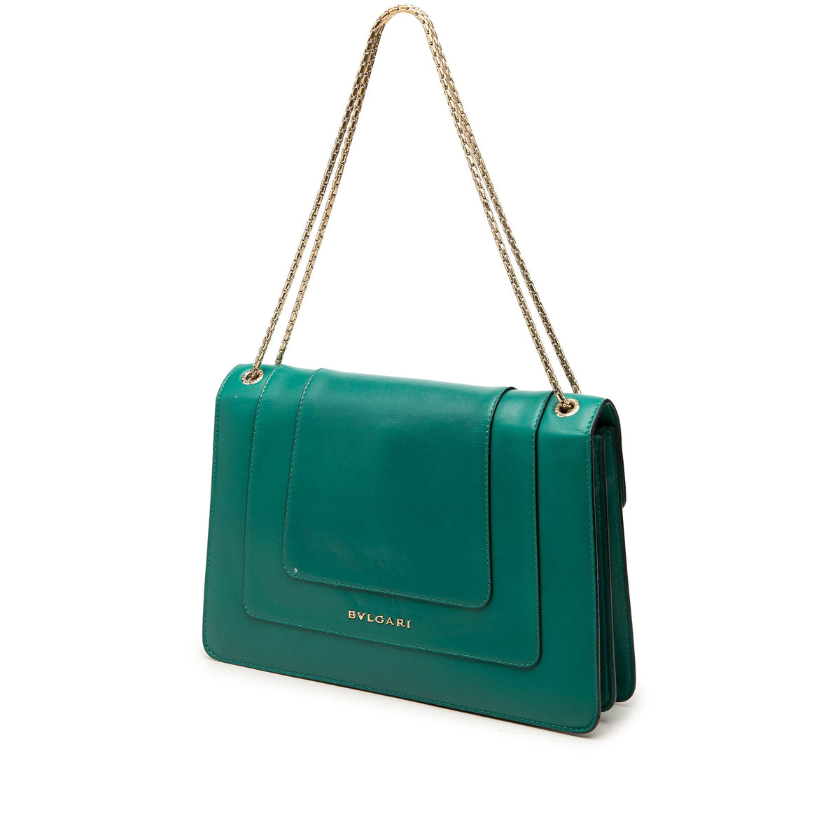 Bvlgari Medium Calfskin Serpenti Forever Shoulder Bag — Green
