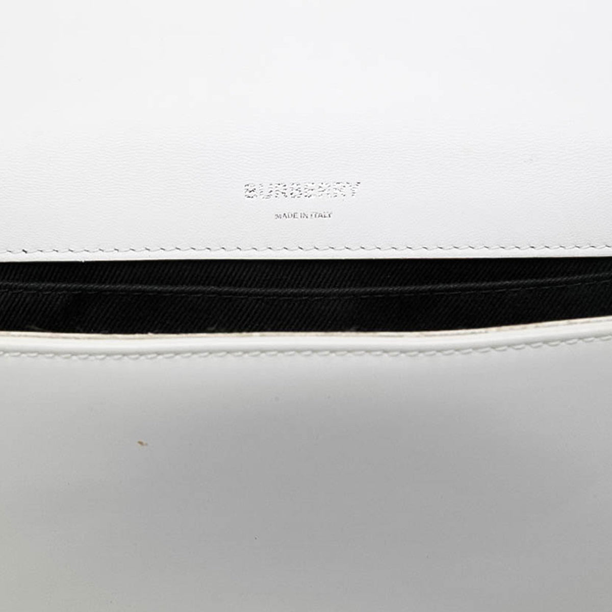 Burberry Small Quilted Coated Canvas Horseferry Lola Crossbody — White