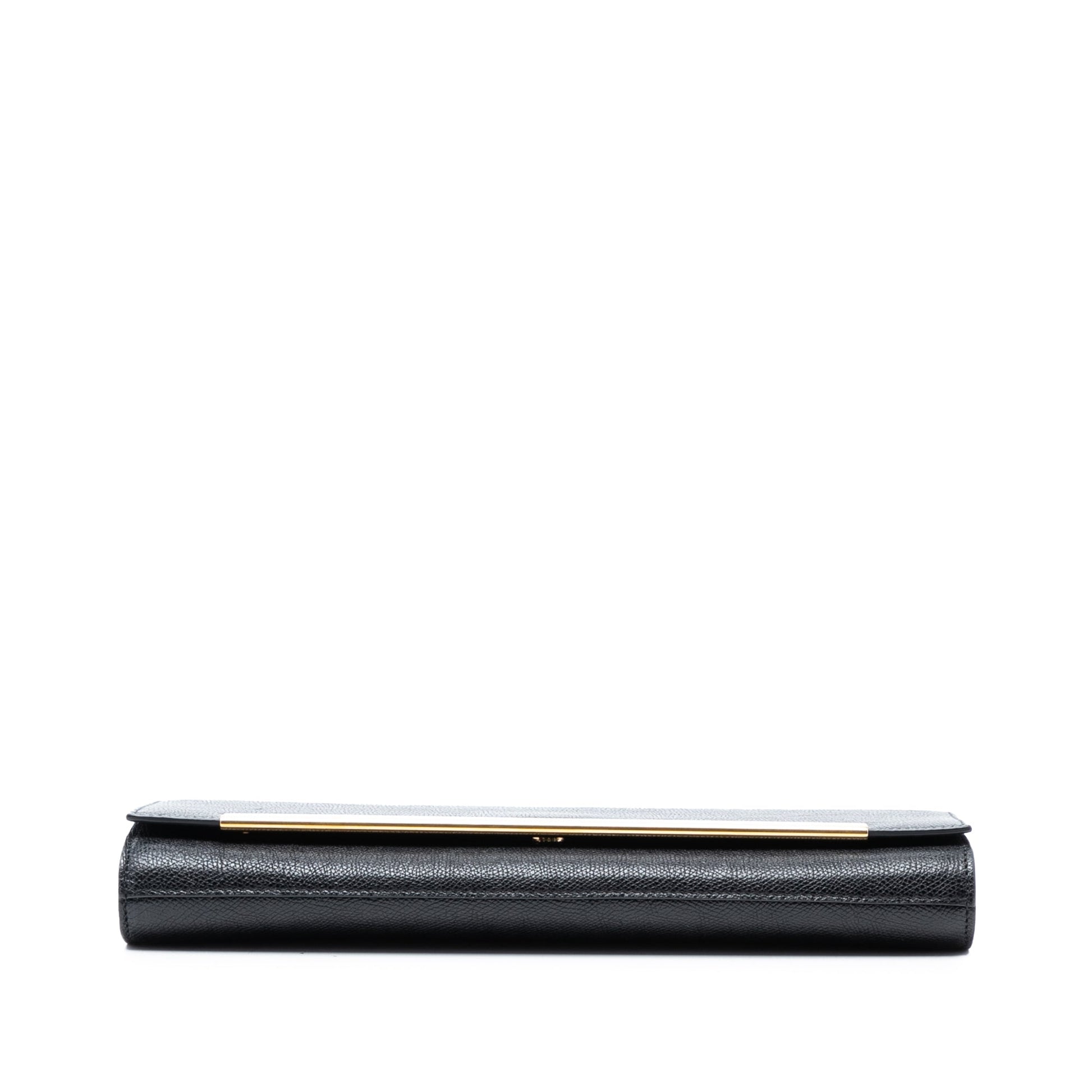 Saint Laurent Grained Calfskin Lutetia Flap Clutch