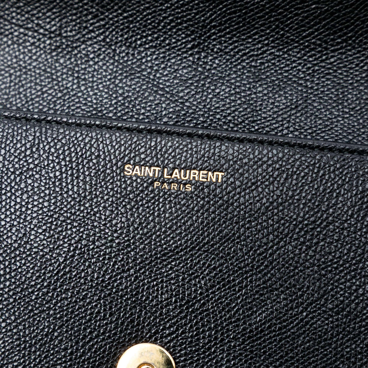 Saint Laurent Grained Calfskin Lutetia Flap Clutch