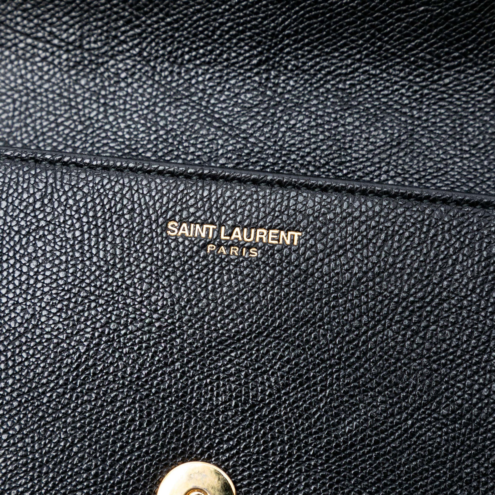Saint Laurent Grained Calfskin Lutetia Flap Clutch