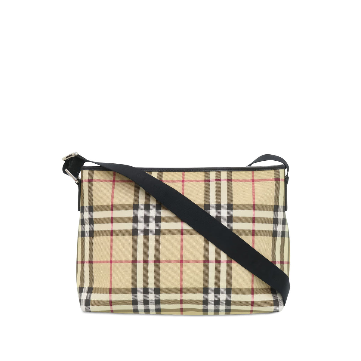 Burberry House Check Coated Canvas Crossbody — Beige