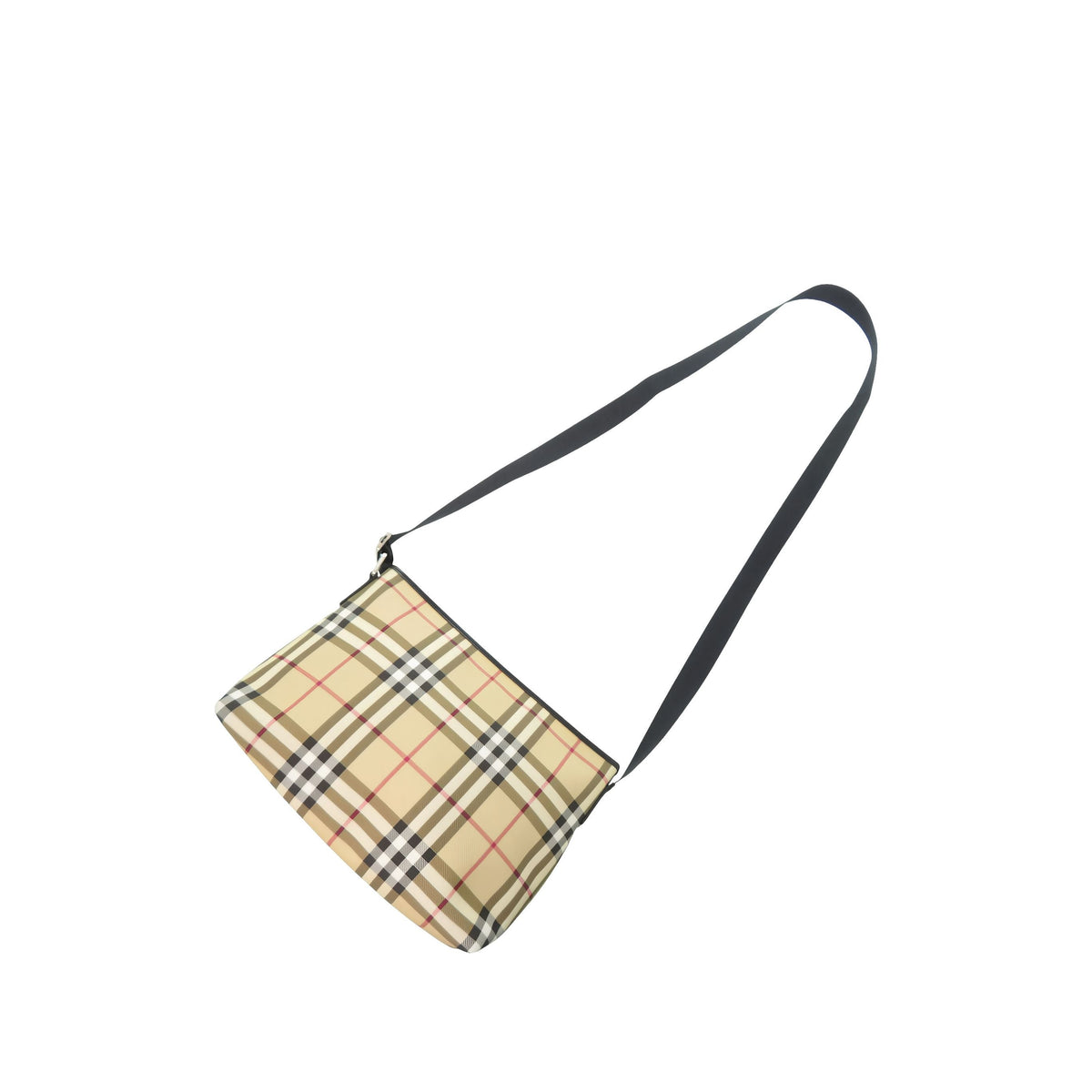 Burberry House Check Coated Canvas Crossbody — Beige