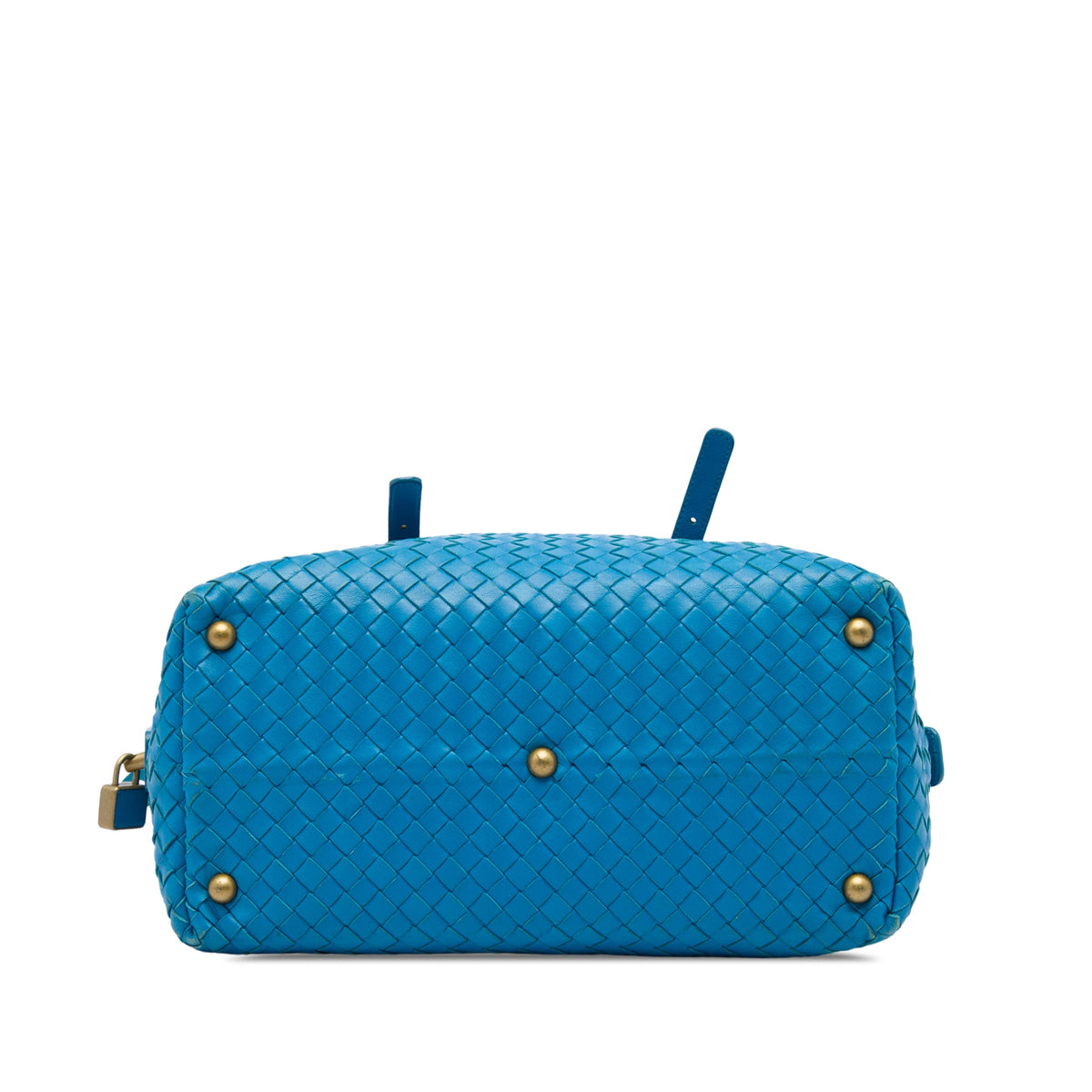 Bottega Veneta Nappa Intrecciato Boston Bag — Blue