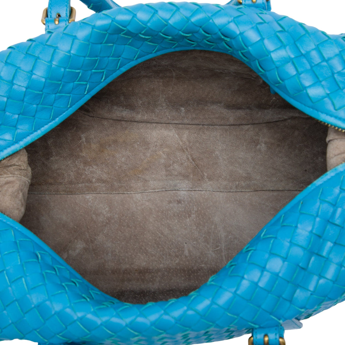 Bottega Veneta Nappa Intrecciato Boston Bag — Blue