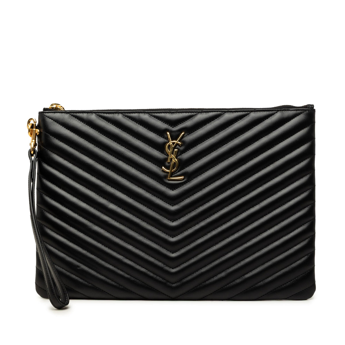 Saint Laurent Chevron Calfskin Cassandre Document Holder