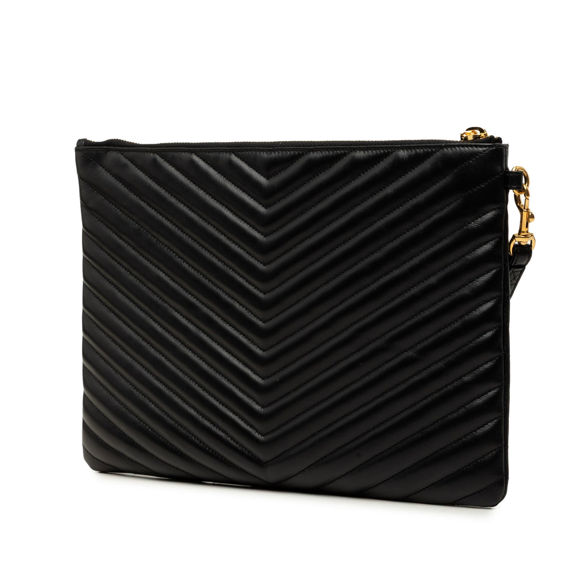 Saint Laurent Chevron Calfskin Cassandre Document Holder