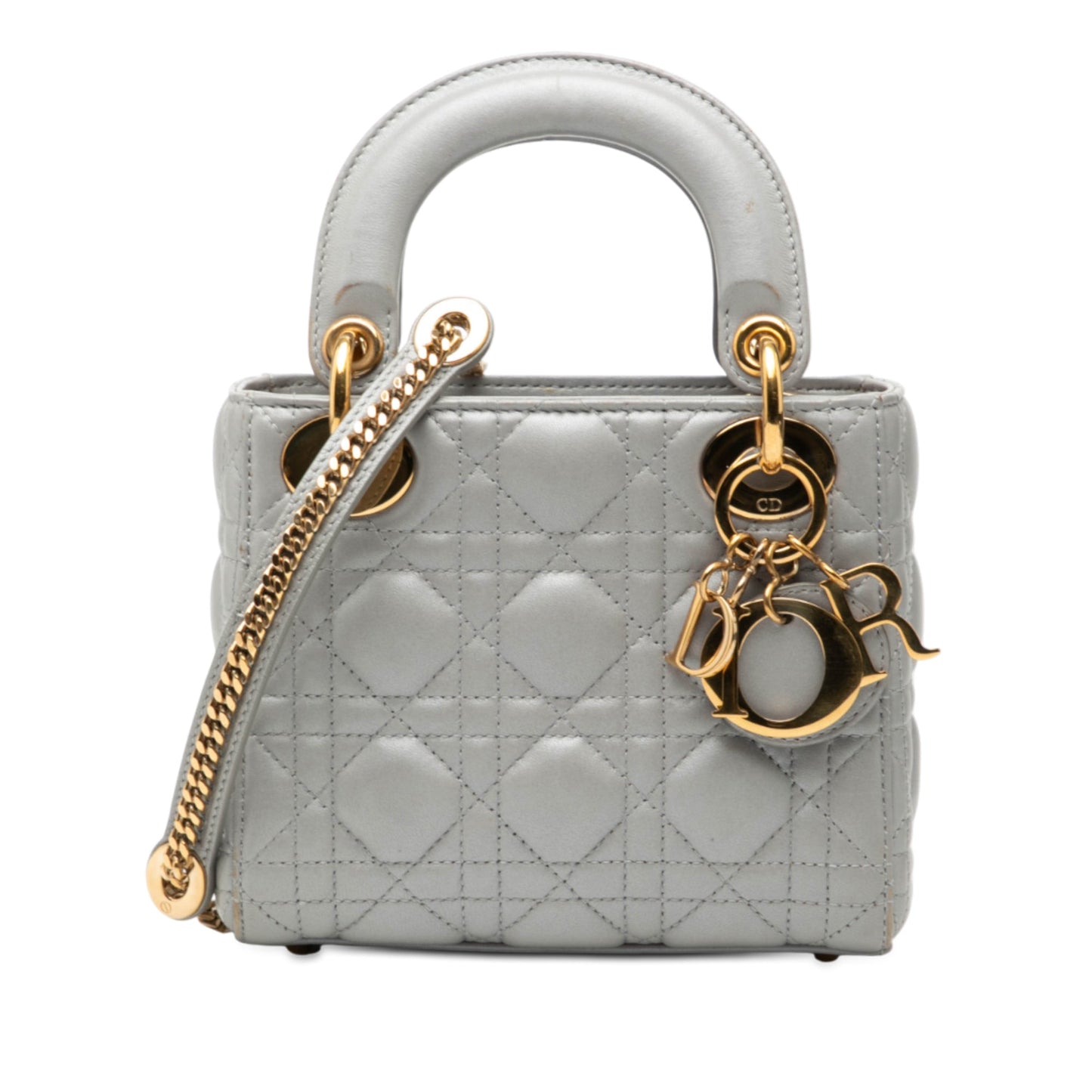 Dior Mini Metallic Lambskin Cannage Lady Dior