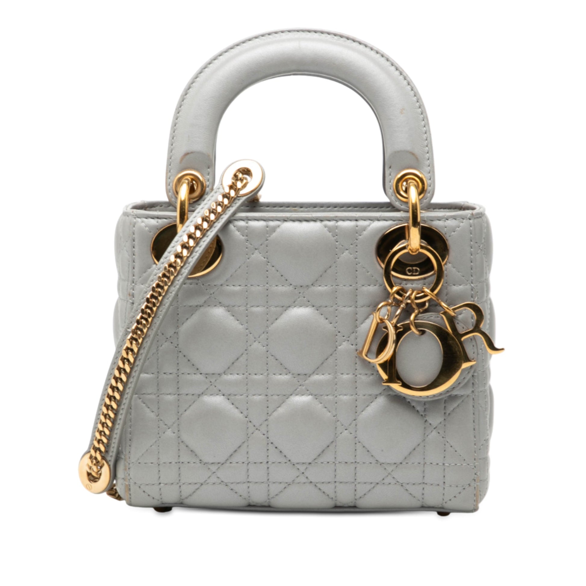 Dior Mini Metallic Lambskin Cannage Lady Dior