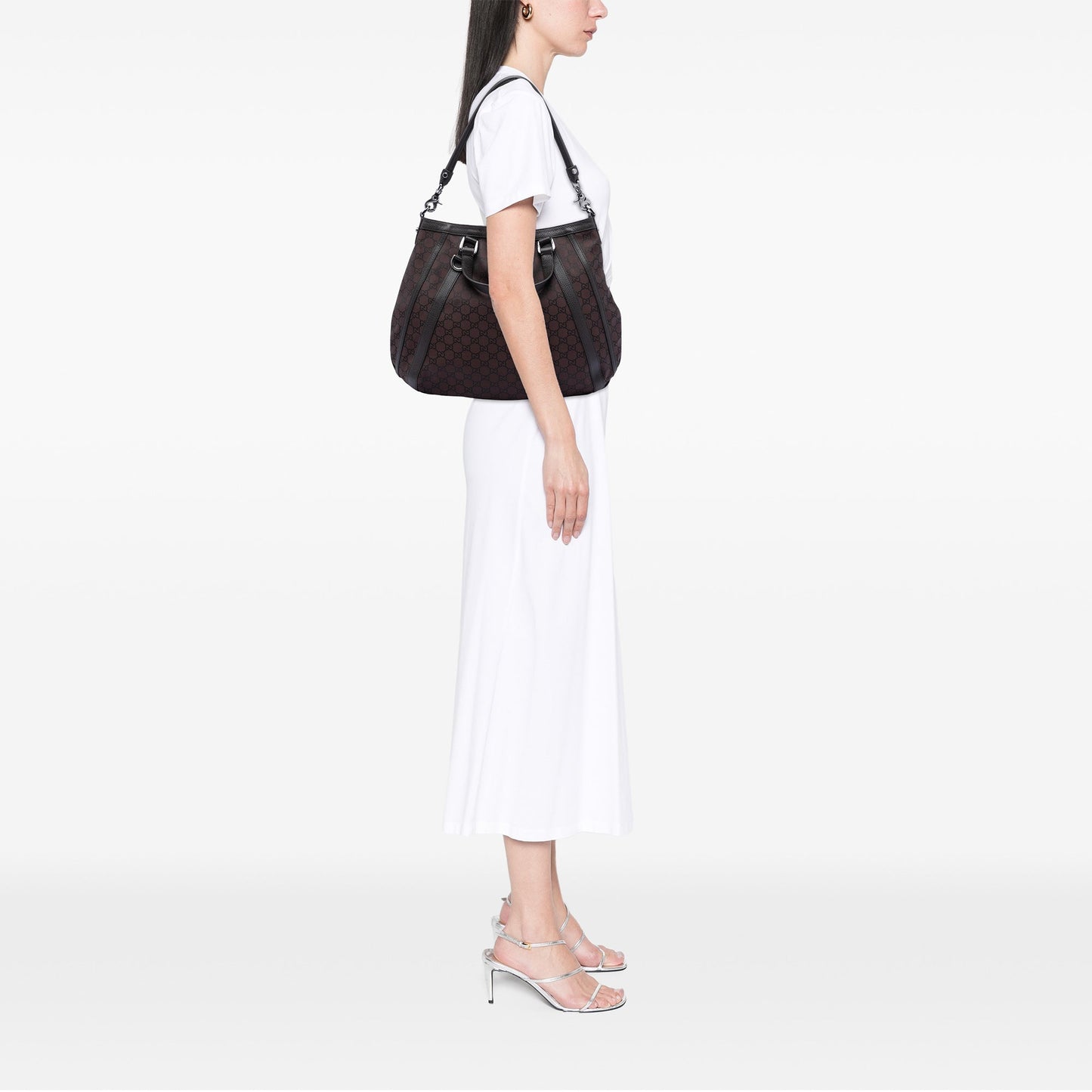 Gucci GG Canvas Abbey D Ring Convertible Satchel