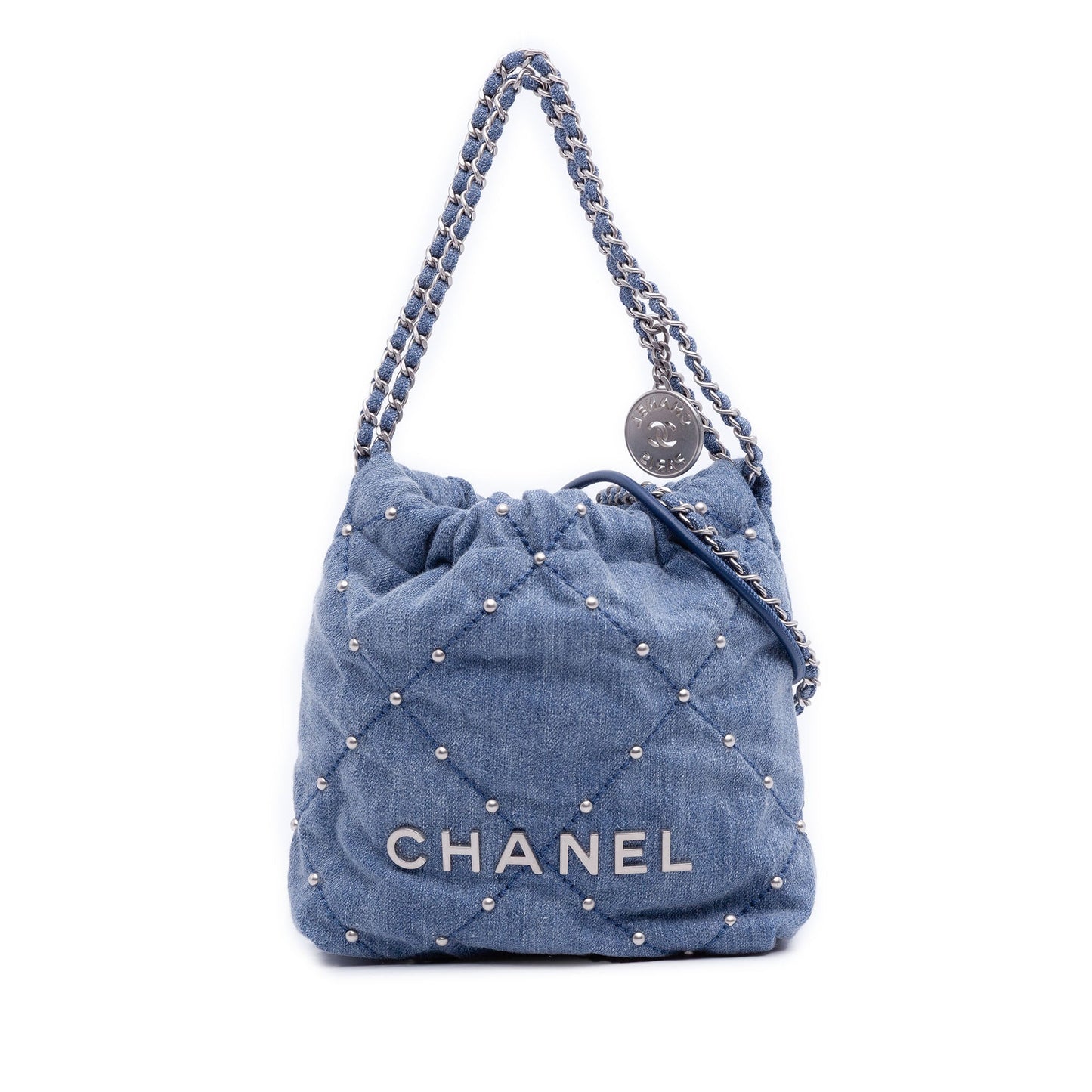 Chanel Mini Denim Studded 22 Handbag
