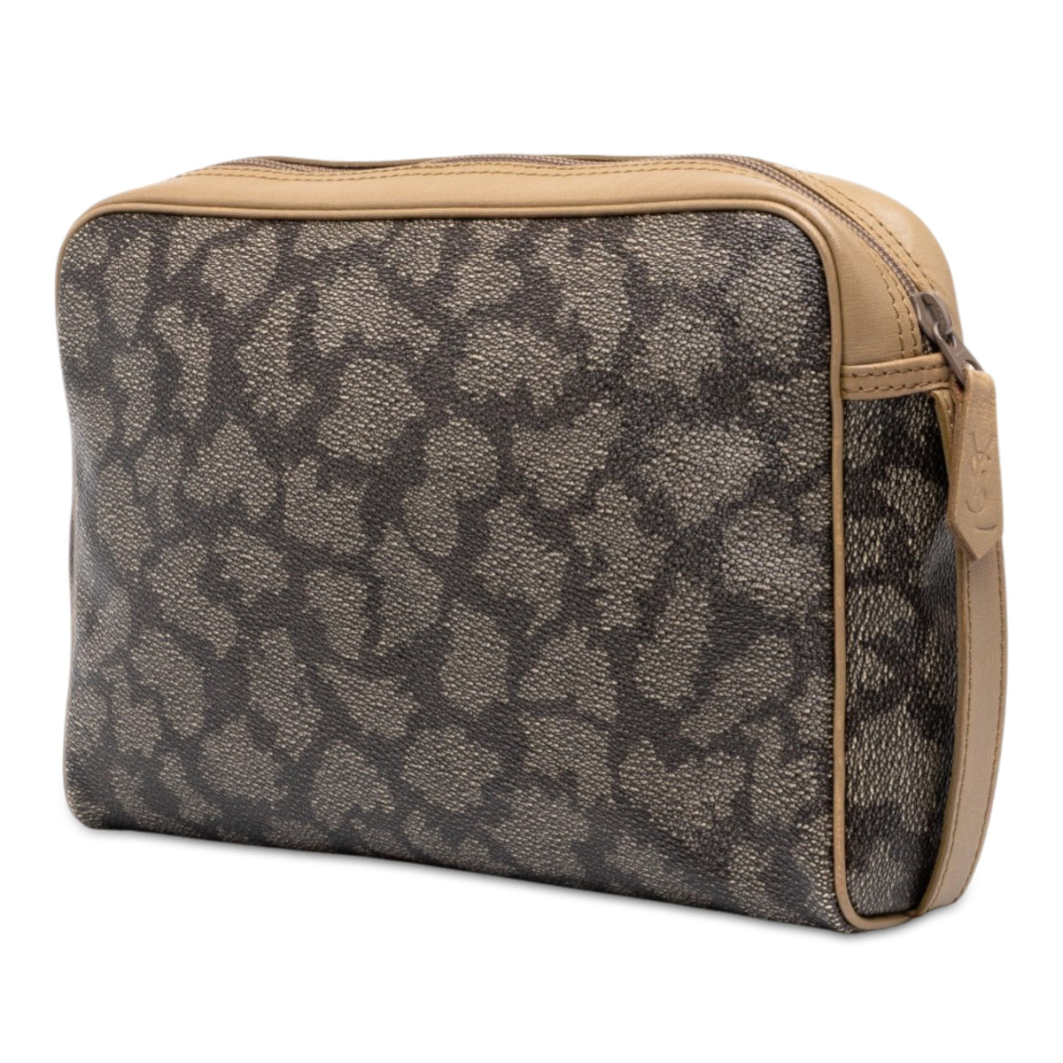 Saint Laurent Printed Coated Canvas Clutch — Gray