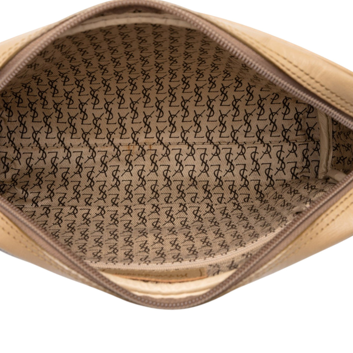 Saint Laurent Printed Coated Canvas Clutch — Gray