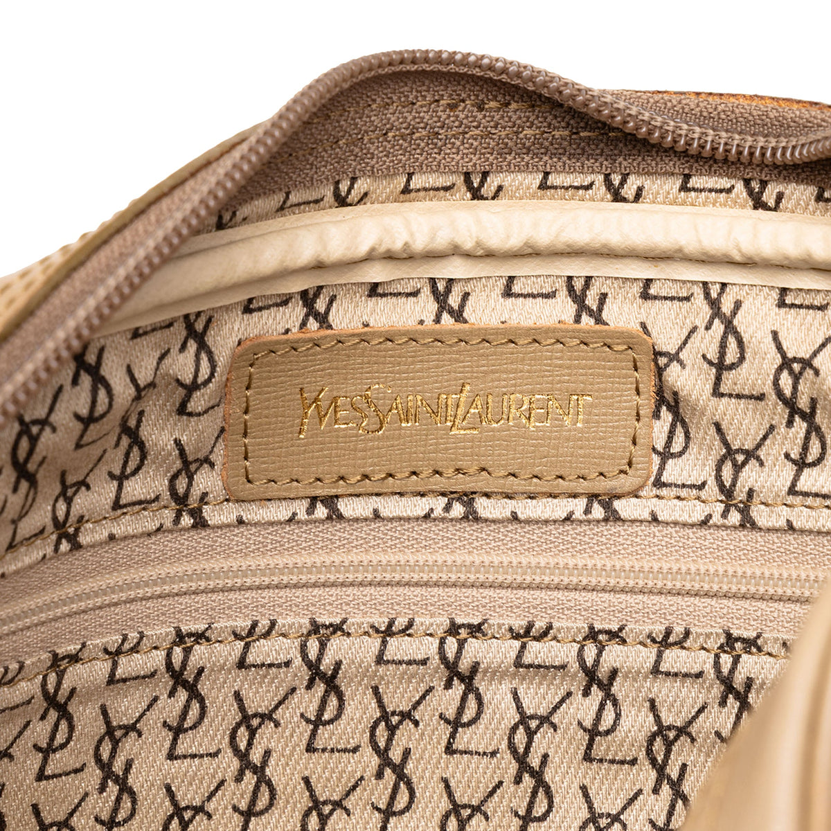 Saint Laurent Printed Coated Canvas Clutch — Gray