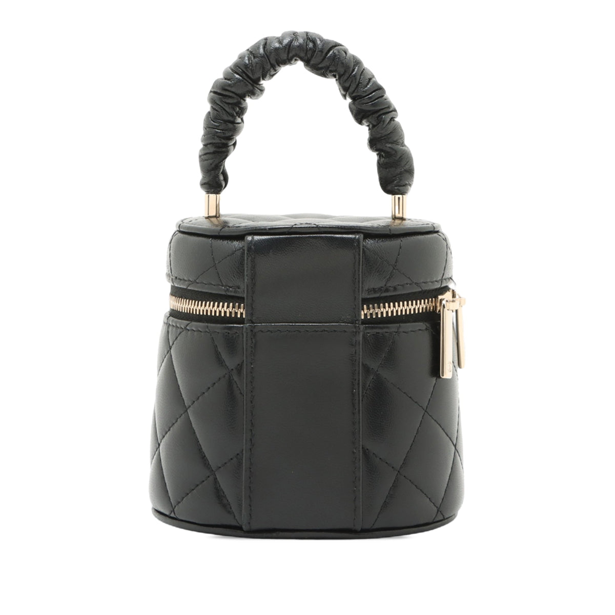 Chanel Mini Quilted Lambskin Ruched Handle Vanity Case