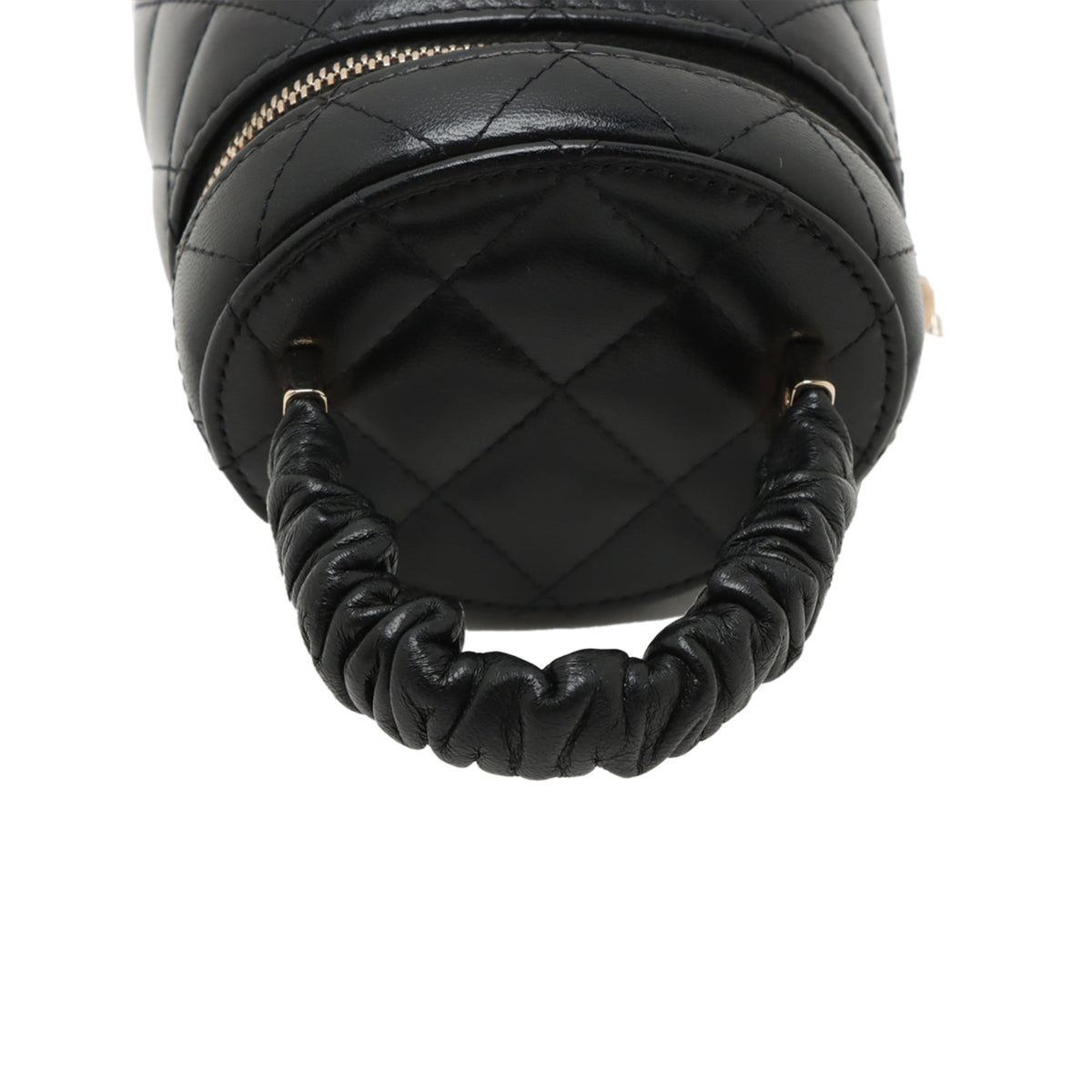 Chanel Mini Quilted Lambskin Ruched Handle Vanity Case