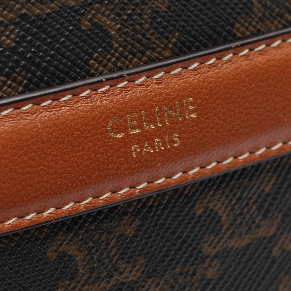 Celine Triomphe Coated Canvas Round Purse on Strap