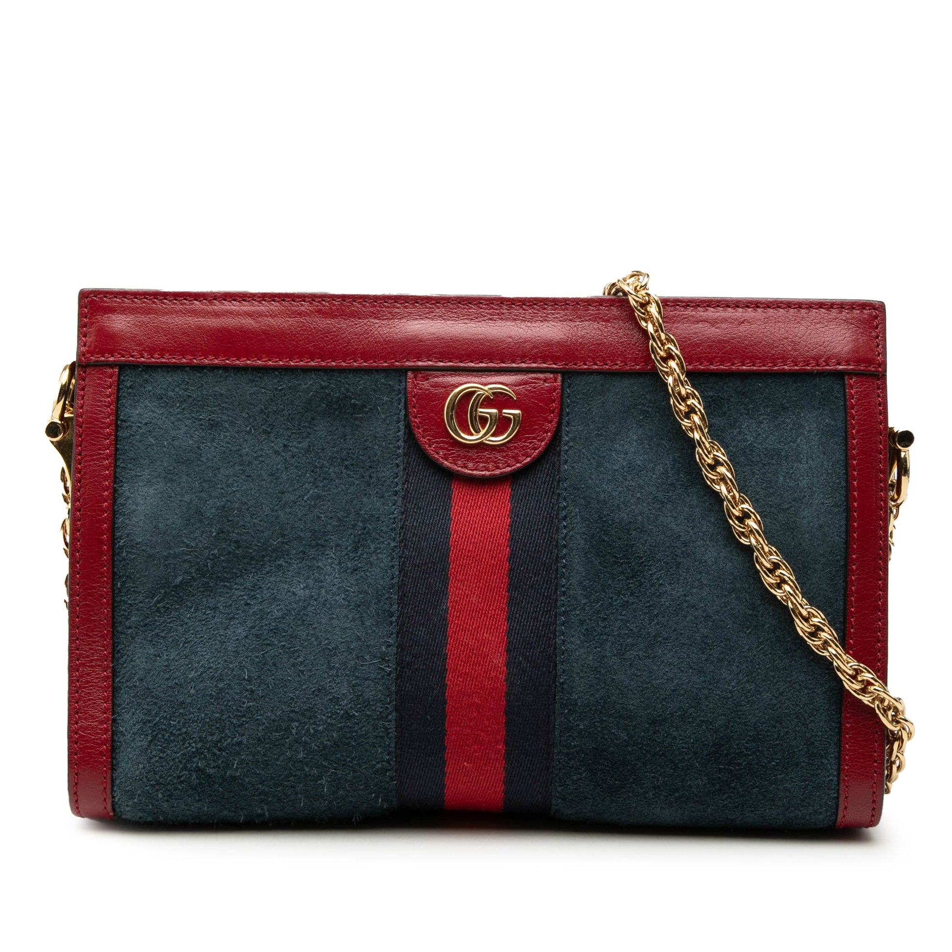 Gucci Small Suede Web Ophidia Chain Crossbody