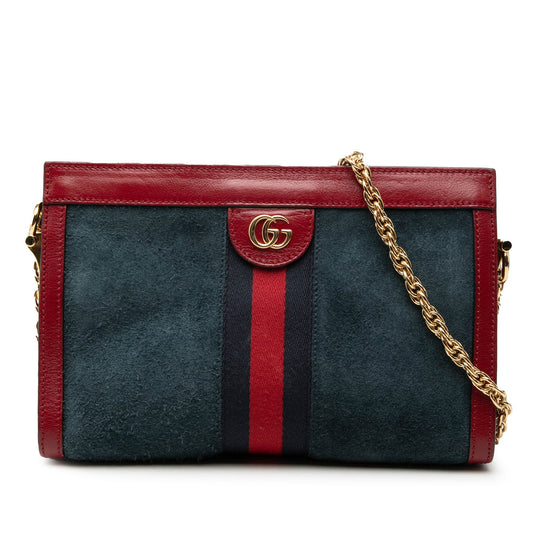 Gucci Small Suede Web Ophidia Chain Crossbody