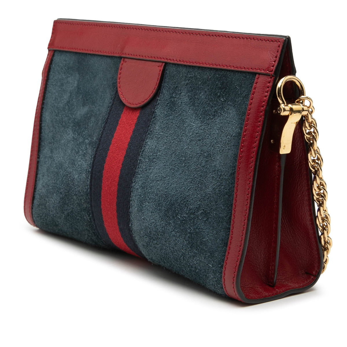 Gucci Small Suede Web Ophidia Chain Crossbody