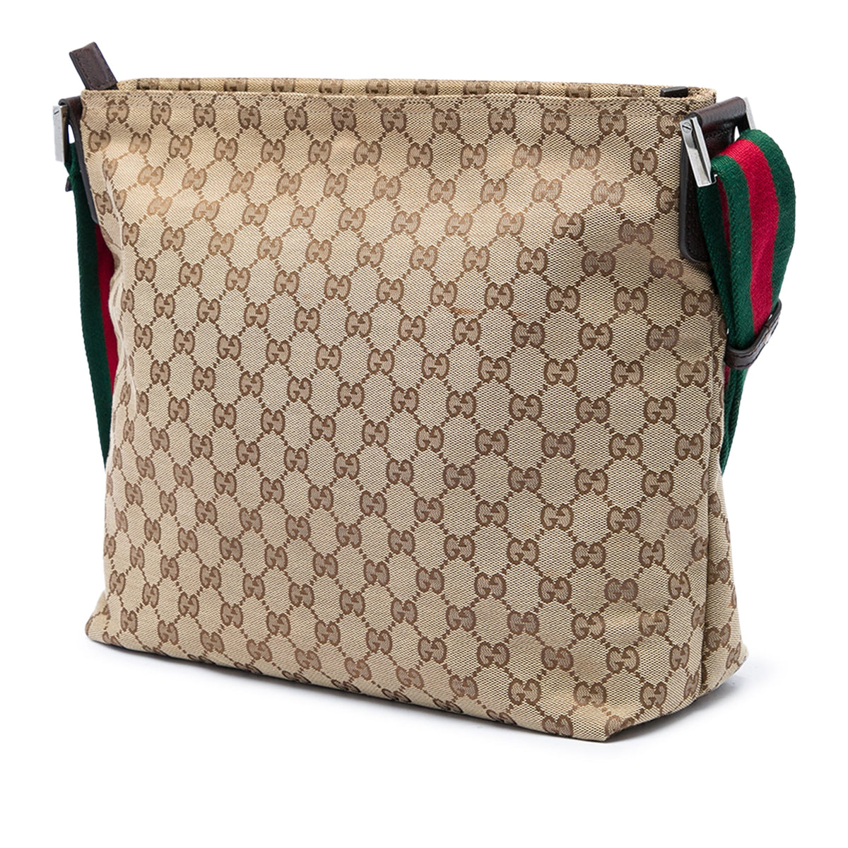 Gucci GG Canvas Web Crossbody — Beige