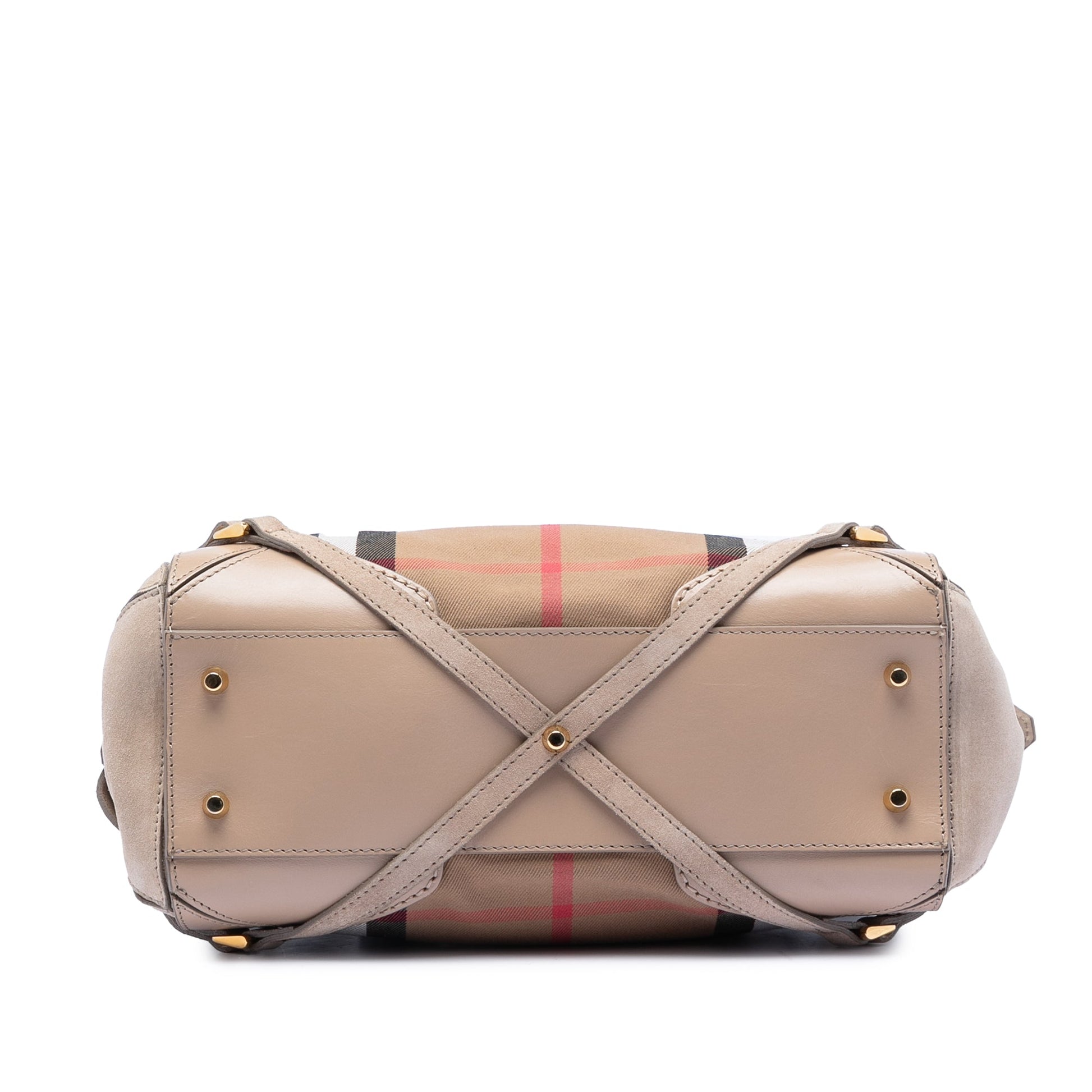 Burberry Small House Check Canvas Bridle Gladstone Satchel