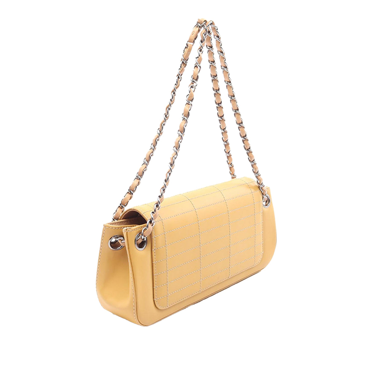 Chanel Calfskin Push Lock Accordion Flap — Yellow