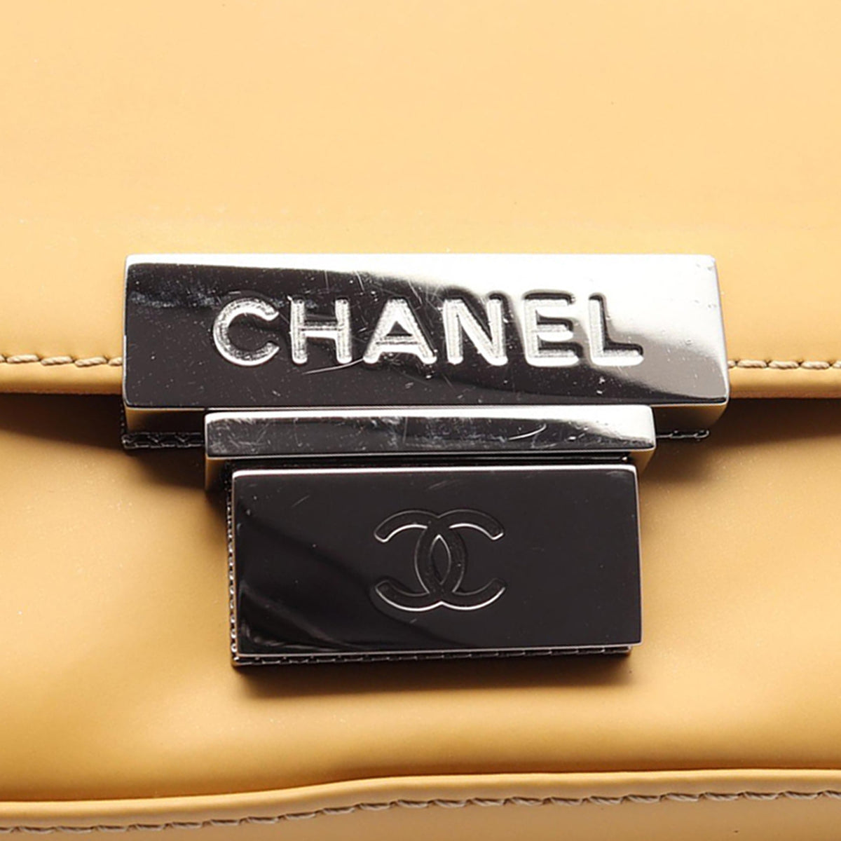 Chanel Calfskin Push Lock Accordion Flap — Yellow